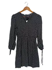 Vorschaubild 1 von & OTHER STORIES Damen Freizeitkleid Gr. 36/S Schwarz Gepunktet Elegant Vintage