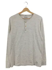 Vorschaubild 1 von Herren Langarmshirt Henley Gr. M Beige Meliert Casual