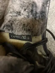 Vorschaubild 2 von Damen Stiefel Gr. 38 Schwarz Leder Fell gefüttert Combat Boots