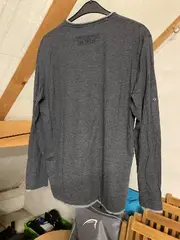Vorschaubild 2 von Herren Langarmshirt Gr. XL Grau Meliert V-Ausschnitt Casual