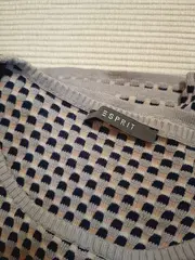 Vorschaubild 2 von Damen Strick T-Shirt Kurzarm Grau Gemustert Gr. XXL