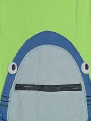Vorschaubild 2 von Kinder T-Shirt Hai Tiermotiv Grün Kurzarm Gr. 80 Baumwolle