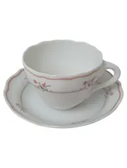 Vorschaubild 1 von Espressotasse mit Unterteller Weiß Klassisch Blumen Porzellan