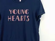 Vorschaubild 3 von Damen T-Shirt Blau Gr. 40/L Casual Schriftzug Baumwolle