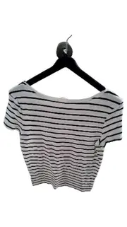 Vorschaubild 2 von Damen T-Shirt Ringelshirt Maritim Gr. M Weiß Blau Gestreift