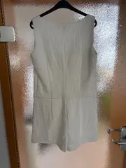 Vorschaubild 2 von Basic Damen Jumpsuit Kurz Weiß Gr. S Reißverschluss V-Ausschnitt