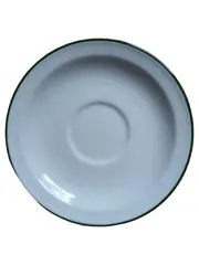 Vorschaubild 1 von Bavaria Untertasse Porzellan Weiß Grüner Rand W. Germany