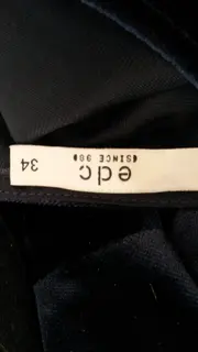 Vorschaubild 2 von EDC Damen Etuikleid Samt Marineblau Gr. 34 Elegant