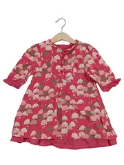 Vorschaubild 1 von Mädchen Kleid Blumenmuster Rosa Gr. 86 Baumwolle Freizeitkleid