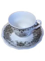 Vorschaubild 1 von Bavaria Kaffeetasse mit Untertasse Porzellan Blumendekor