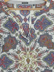 Vorschaubild 4 von Damen Bluse Gr. 40 Paisley Muster Baumwolle Mehrfarbig