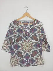 Vorschaubild 2 von Damen Bluse Gr. 40 Paisley Muster Baumwolle Mehrfarbig