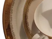 Vorschaubild 2 von Sammelgedeck 3-tlg Porzellan Geometrisch Weiß Tasse Teller