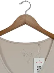 Vorschaubild 3 von Damen Top Shirt Beige Gr. 46/48 Pailletten Tiermuster Casual