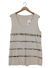 Vorschaubild 1 von Damen Top Shirt Beige Gr. 46/48 Pailletten Tiermuster Casual