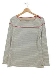 Vorschaubild 1 von Damen Langarmshirt Gestreift Maritim Beige Gr. XL