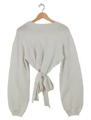 Vorschaubild 1 von Damen Pullover Beige Schleife Gr. M 38 Strick