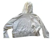 Vorschaubild 3 von Damen Kapuzenpullover Hoodie Weiß Gr. 40 L Cropped Logo