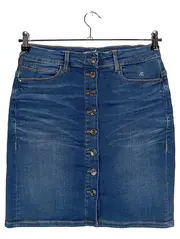 Vorschaubild 1 von Damen Jeansrock Gr. 36/S Blau Casual Knopfleiste
