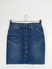 Vorschaubild 2 von Damen Jeansrock Gr. 36/S Blau Casual Knopfleiste