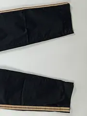 Vorschaubild 4 von Damen Hose Gr. 44 Schwarz Seitenstreifen Baumwolle