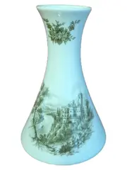 Vorschaubild 1 von Porzellan Vase Landschaftsmotiv Schloss Grün Weiß 13cm