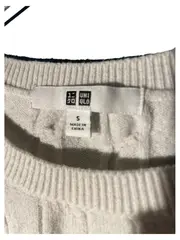 Vorschaubild 2 von Pullover Strickshirt Zopfmuster Kurzarm Damen Gr. S Weiß