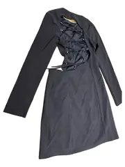 Vorschaubild 3 von Damen Cocktailkleid Schwarz Cut-Out Langarm Gr. M 38
