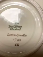 Vorschaubild 2 von Tasse Untertasse Porzellan Weiß Gold Blumen Bavaria