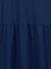 Vorschaubild 2 von Damen Jerseykleid Stufenkleid Gr. 40 Blau Kurzarm Casual