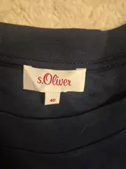 Vorschaubild 4 von Damen Jerseykleid Stufenkleid Gr. 40 Blau Kurzarm Casual