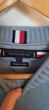 Vorschaubild 2 von Pullover Herren Gr. L Türkis Organic Cotton Strickpullover