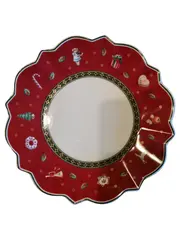 Vorschaubild 1 von Kuchenteller Engel Porzellan Rot Weihnachtsteller 18 cm