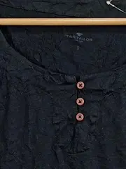 Vorschaubild 4 von Damen Top Ärmellos Schwarz Zierknöpfe Basic Shirt Gr. 36 S