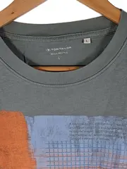 Vorschaubild 2 von Herren T-Shirt Gr. L Grau Logo Print Baumwolle Casual Freizeit