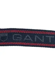 Vorschaubild 4 von Stoffgürtel Herren Navy Blau Rot Gestreift Schnalle 117cm