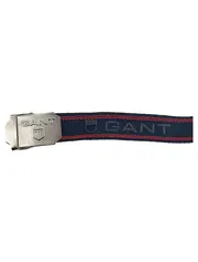 Vorschaubild 2 von Stoffgürtel Herren Navy Blau Rot Gestreift Schnalle 117cm