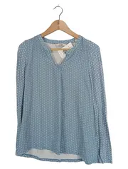 Vorschaubild 1 von Limited Damen Langarmshirt Gr. 36/38 Blau Geometrisch Viskose