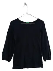 Vorschaubild 1 von Langarmshirt Damen Gr. 38/M Schwarz Baumwolle Basic