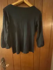 Vorschaubild 2 von Langarmshirt Damen Gr. 38/M Schwarz Baumwolle Basic