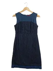 Vorschaubild 1 von Etuikleid Damen Gr. 36 Blau Spitze Elegant Festlich Midikleid