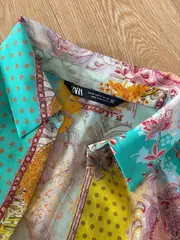 Vorschaubild 4 von Damen Hemdbluse M Patchwork Paisley Bohemian Mehrfarbig Türkis