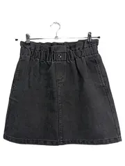 Vorschaubild 1 von Damen Jeansrock Schwarz Gr. 38/M Casual Paperbag-Bund