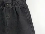 Vorschaubild 4 von Damen Jeansrock Schwarz Gr. 38/M Casual Paperbag-Bund