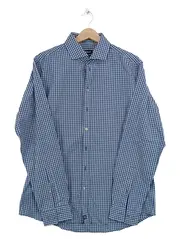 Vorschaubild 1 von Herren Business Hemd kariert Blau Gr. 41 Langarm Slim Fit