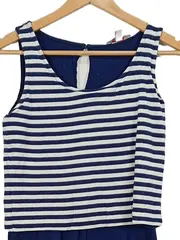 Vorschaubild 2 von Damen Sommerkleid Gr. XS gestreift maritim dunkelblau weiß