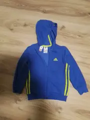 Vorschaubild 2 von Kinder Trainingsjacke Kapuze Logo Print Blau Gr. 116 Sport