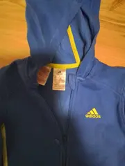 Vorschaubild 4 von Kinder Trainingsjacke Kapuze Logo Print Blau Gr. 116 Sport