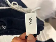 Vorschaubild 5 von Damen Pullunder Strickweste Rüschen Gr. 38 Blau Lochmuster