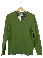 Vorschaubild 1 von Pullover Herren V-Ausschnitt Gr. M Grün Baumwolle Langarm Strick Basic